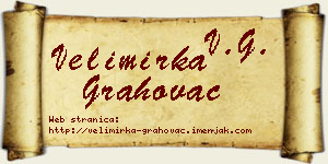 Velimirka Grahovac vizit kartica